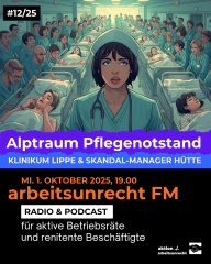 arbeitsunrecht FM #12/25 ► INTERVIEW: Pflegenotstand am Klinikum Lippe. SLAPP gegen Kritiker ► Union Busting-News: DHL, Zalando, Gaza, Cinenova u.a. ► MUSIK: Carsie Blanton 